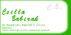 csilla babirak business card